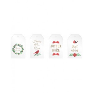 Merry Christmas acetate 8 étiquettes en plastique rigide