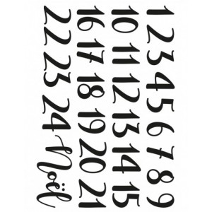 transfert textile A5 Chiffres calendrier avent