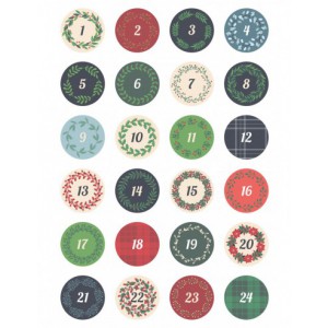 transfert textile A5 ronds calendrier avent