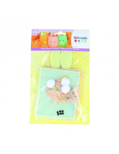 Kit feutrine Pochette Lapin Pâques 4 pièces