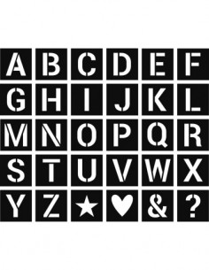 set 30 pochoirs alphabet 6x6cm 2