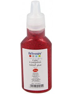 Colle pailletée 25ml rouge