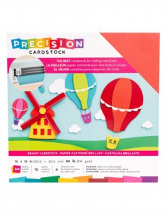 Bloc de 60 cardstock 30,48 X 30,48cm - Precision cardstock lisse - legèrement texturé - Bright