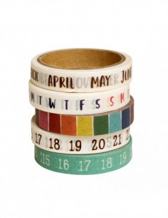 Washi tape 5 pièces - planner mois, semaine, jours 2