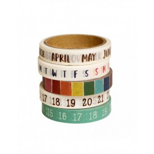 Washi tape 5 pièces - planner mois, semaine, jours