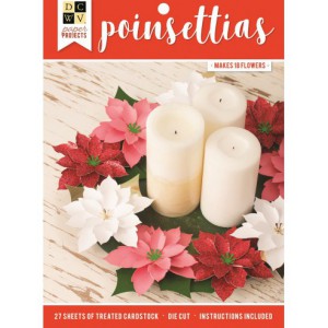 kit création de fleurs de noël - Poinsettias - papier découpé au laser