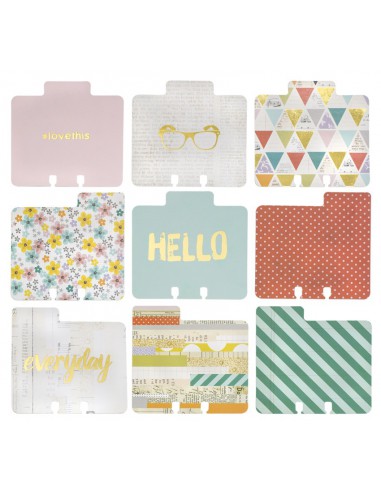 12 cartes perforées pour memorydex - gold foil