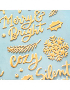 Stickers puffies - christmas word gold 2