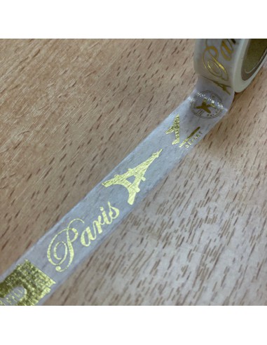 Washi tape foil - blanc doré voyage