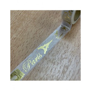 Washi tape foil - blanc doré voyage