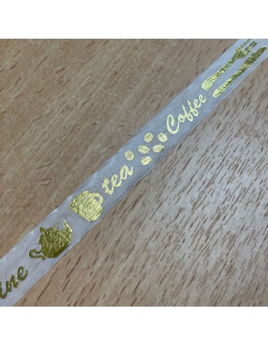 Washi tape foil - blanc doré good food