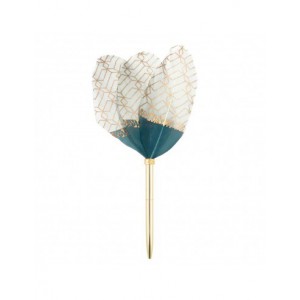 stylo bille - plume 10 cm - gold and blue