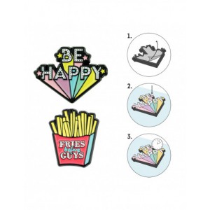 set de 2 stickers en métal - BE HAPPY
