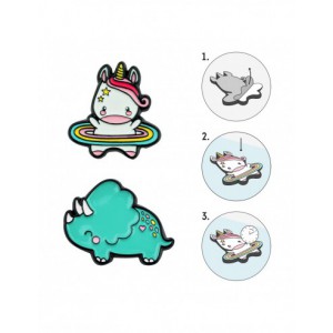 set de 2 stickers en métal - LICORNE