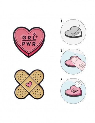 set de 2 stickers en métal - GIRL POWER