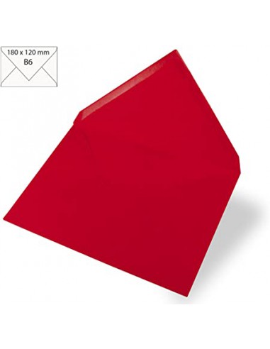5 Enveloppes B6, 90 g/m2, red magma