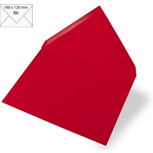 5 Enveloppes B6, 90 g/m2, red magma