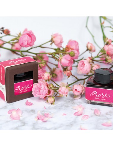 Encrier fushia - encre parfumée à la rose