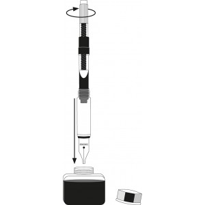 Convecteur / Système à pompe pour stylo plume - cartouche encre vide rotative