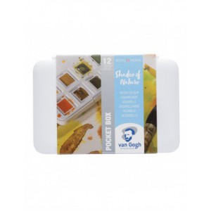 Peinture aquarelle set 12 couleurs en godets + 1 pinceau, boîte en plastique - shade of nude