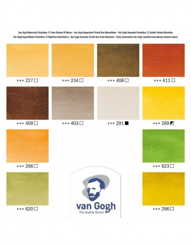 Peinture aquarelle set 12 couleurs en godets + 1 pinceau, boîte en plastique - shade of nude