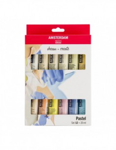 Peintures acryliques  12 x 20 ml - Set pastel