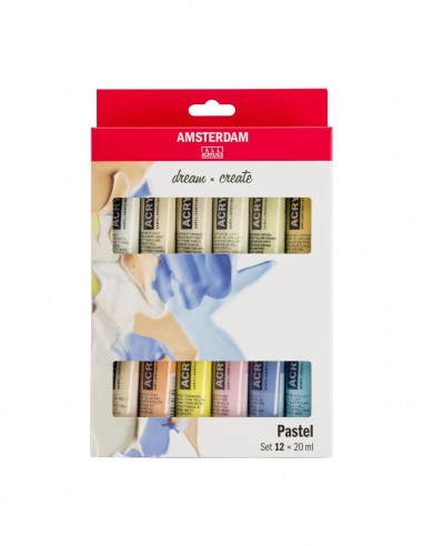 Peintures acryliques  12 x 20 ml - Set pastel