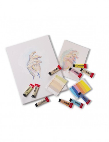 Peintures acryliques  12 x 20 ml - Set pastel