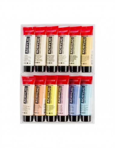 Peintures acryliques  12 x 20 ml - Set pastel