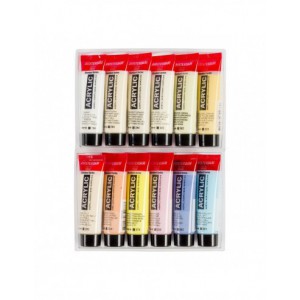 Peintures acryliques  12 x 20 ml - Set pastel
