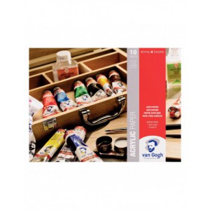 Bloc pour peinture acrylique, 10 feuilles, 370 g., taille 24 x 32 cm