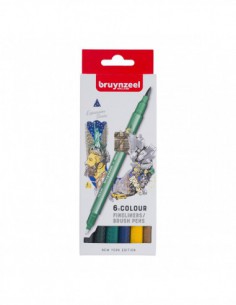 Creatives 6 Stylo feutre 0,4mm & Brush pen - set New york