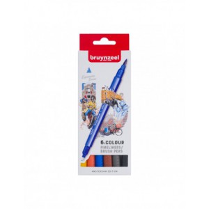 Creatives 6 Stylo feutre 0,4mm & Brush pen - set Amsterdam