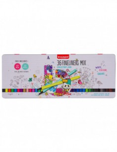 Stylo-feutre pointe fine 0,4mm - COFFRET COLLECTOR métal de  36 couleurs