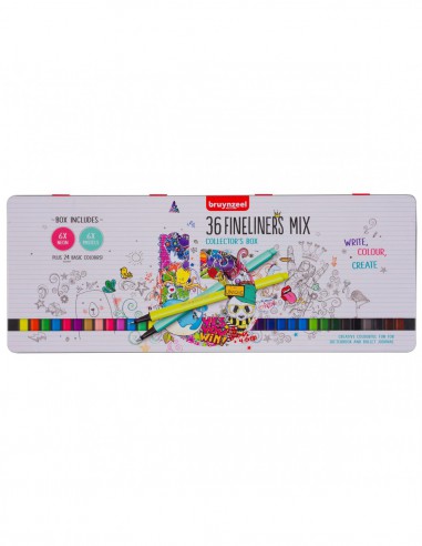 Stylo-feutre pointe fine 0,4mm - COFFRET COLLECTOR métal de  36 couleurs