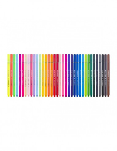 Stylo-feutre pointe fine 0,4mm - COFFRET COLLECTOR métal de  36 couleurs