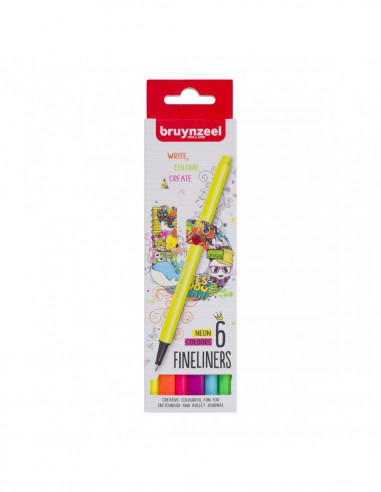 Stylo-feutre pointe fine 0,4mm - set  6 couleurs - NEON