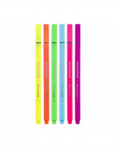 Stylo-feutre pointe fine 0,4mm - set  6 couleurs - NEON 2