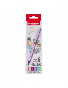 Stylo-feutre pointe fine 0,4mm - set  6 couleurs - PASTEL