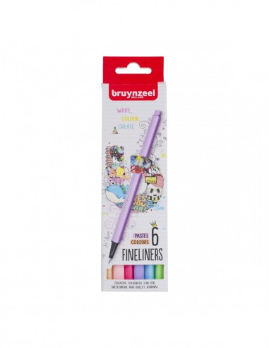 Stylo-feutre pointe fine 0,4mm - set  6 couleurs - PASTEL