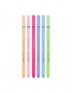 Stylo-feutre pointe fine 0,4mm - set  6 couleurs - PASTEL 2