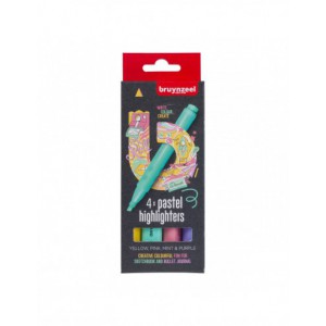 Surligneurs triangles PASTEL pointe biseau -  4 couleurs