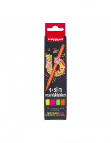 Surligneurs NEON pointe Fine -  set 4 couleurs