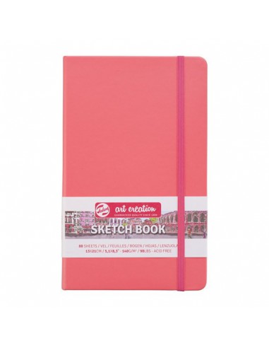 Sketchbook Coral Red, 13 x 21 cm, 140 g, 80 feuilles