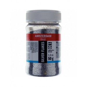 Flocons paillettes extra fines -  Argent 50 G 130 Pot 75 ml
