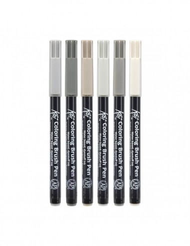 SAKURA - Set de 6 stylos Pinceaux Koi Urban Colours