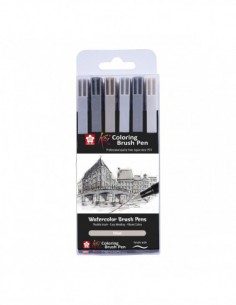 SAKURA - Set de 6 stylos Pinceaux Koi Urban Colours 2