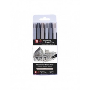 SAKURA - Set de 6 stylos Pinceaux Koi Urban Colours