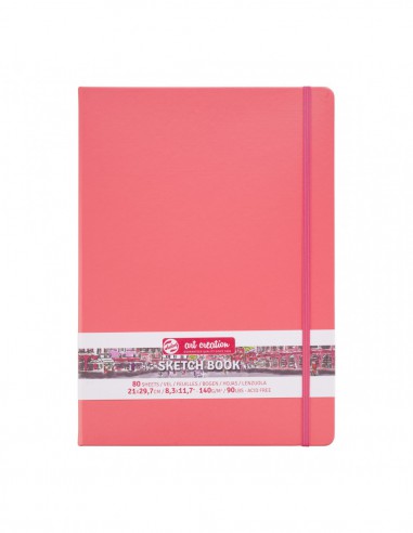 Sketchbook Coral Red, 21 x 29,7 cm, 140 g, 80 feuilles