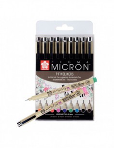 Étui de 9 couleurs Pigma Micron 05 2